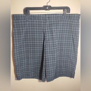 Nike Golf Shorts Dri Fit Black Gray Plaid Outdoor Golf